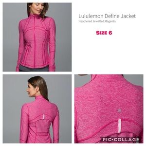 Lululemon Define Jacket Heathered Jewelled Magenta SZ 6